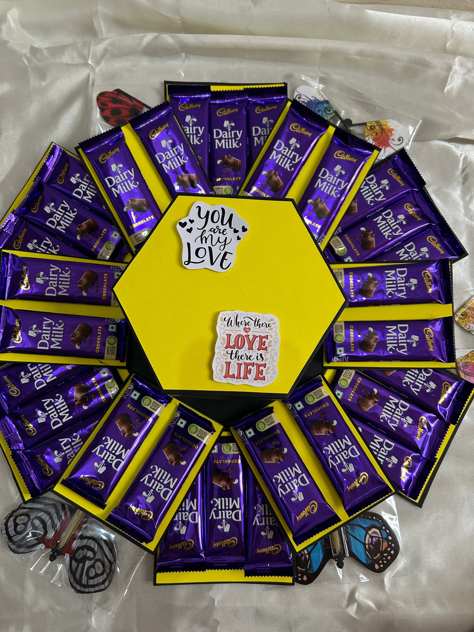 Black and yellow full dairy milk box